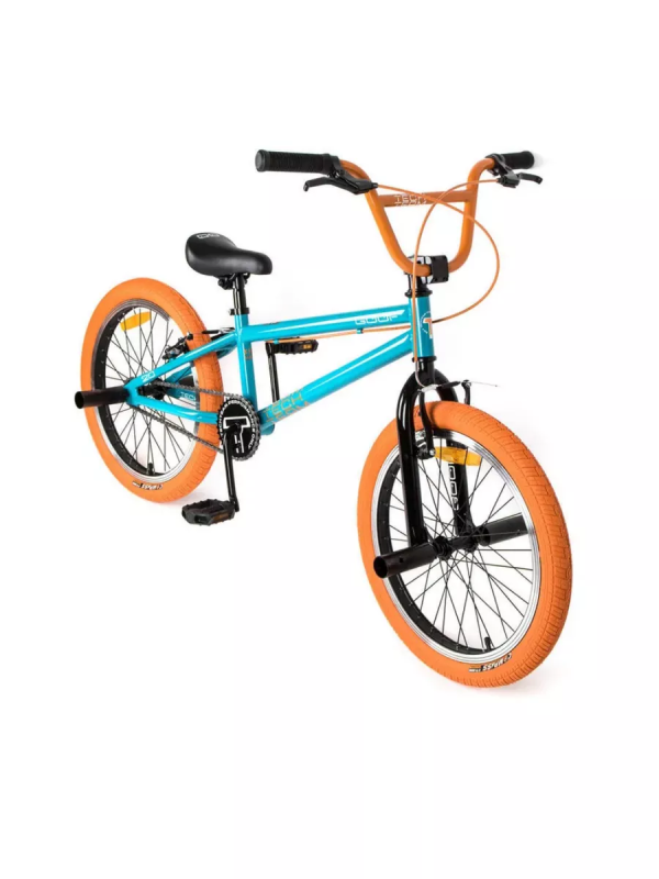 Купить Велосипед BMX TechTeam Goof 20" (2024) бирюзовый-оранжевый